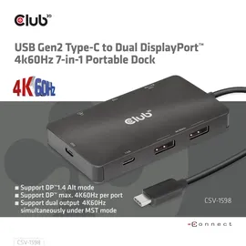 Club 3D 7in1 Portable Dock, USB-C 3.1 [Stecker] (CSV-1598)