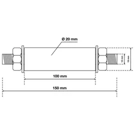 BGS DIY 80949 Achsen-Satz für Schubkarrenrad | Ø 20 mm
