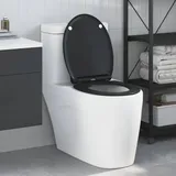 vidaXL Toilettensitz Quick Release Absenkautomatik Duroplast Schwarz