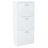 matkam Schuhschrank 50 x 116 x 28 cm 3 ausklappbare Schuhablagen / weiß