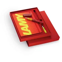 Lamy Füllhalter AL-star glossy red mit ergonomischem Griff und polierter Stahlfeder Stichbreite F