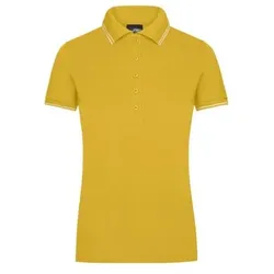 Damen Elastic Poloshirt JN985, sonnen-gelb/weiß, Größe XL - sonnen-gelb - XL