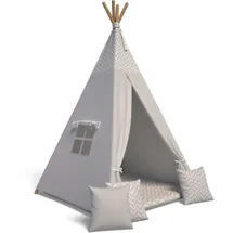 Best For Kids Best For Kids-Kinder Tipi Zelt Indoor | Spielzelt für Kinder mit weichen Kissen | Robustes Indianerzelt aus Baumwolle | Kinder Spielhaus | Einfacher Aufbau Tipi Zelt für Jungen & Mädchen
