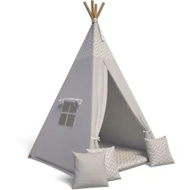 Best For Kids Best For Kids-Kinder Tipi Zelt Indoor | Spielzelt für Kinder mit weichen Kissen | Robustes Indianerzelt aus Baumwolle | Kinder Spielhaus | Einfacher Aufbau Tipi Zelt für Jungen & Mädchen