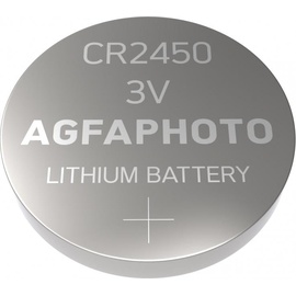 AgfaPhoto Batterie Lithium Knopfzelle, CR2450, 3V Extreme, Retail Blister (5-Pack)