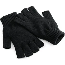 Beechfield | Strickhandschuhe mit halben Fingern / Black / S/M