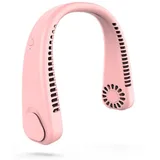 Tragbarer Nackenventilator, Blattloser Ventilator, 360°-kühlluftstrom, Usb-wiederaufladbar, 3 Geschwindigkeitsstufen, Han-pink