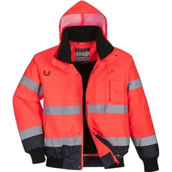 Warnschutz Pilotenjacke "C465" Kontrast - L - rot/marine