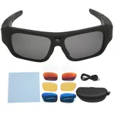 Goshyda Kamerabrille, Full HD 1080P, -Videokamera-Sonnenbrille mit 4 Paar Linsen, 4K-Smart-Sport-Action-Kamera Zum Wandern, Radfahren, Reiten