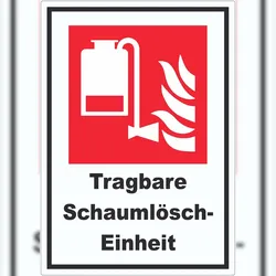 HB-Druck Tragbare Schaumlösch-Einheit Aufkleber A7 (74x105mm)