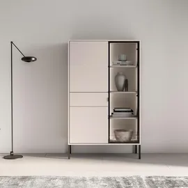petits-meubles Geschirrschrank 3-türig Mit 1 Schublade  Kaschmir/Schwarz