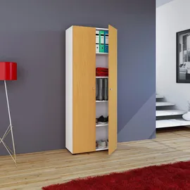 VCM Vandol Mehrzweckschrank 70 x 178 x 39 cm Weiß