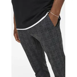 Only & Sons ONSMARK Slim Check Chinos Schwarz 29 34