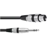 Omnitronic 30225195 XLR Adapterkabel [1x XLR-Stecker 3 polig - 1x Klinkenstecker 6.3mm (stereo)] 0,9m sw
