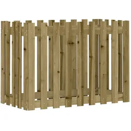 vidaXL Hochbeet Lattenzaun-Design 100 x 50 x 70 cm Braun