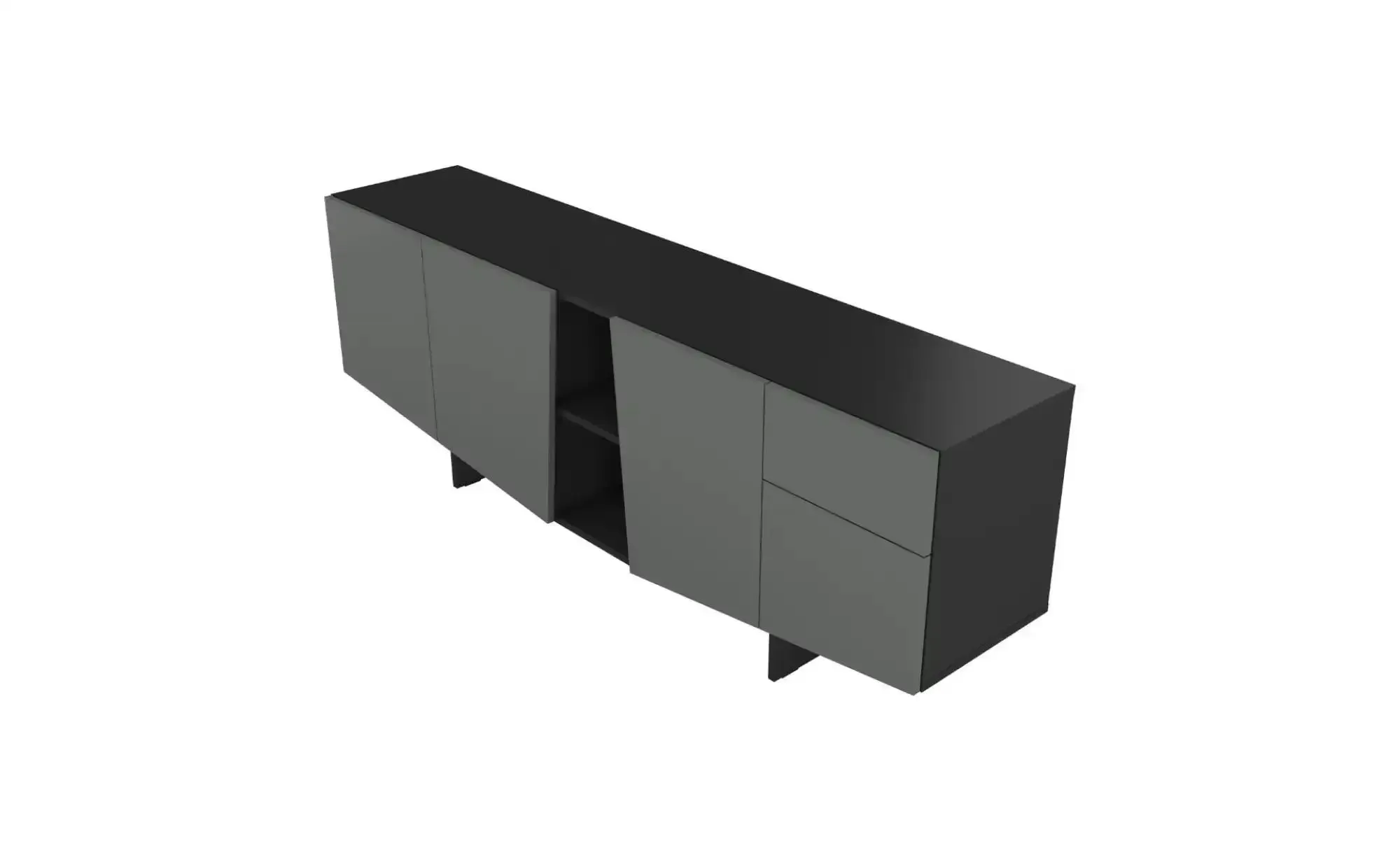 Sideboard  Wing , grau , Maße (cm): B: 200,2 H: 70