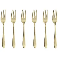 Sambonet Velvet Edelst./PVD Champag. Kuchengabeln Set 6 - Beige