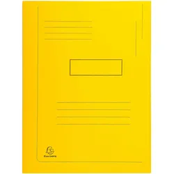 Exacompta 445009E 50x Aktenmappe mit Beschriftungsfeld und 2 Klappen aus Recyclingkarton 290g Forever, 24x32cm - Gelb