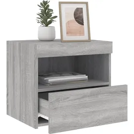 vidaXL Nachttische mit LED-Leuchten 2 Stk. Grau Sonoma 50x40x45 cm