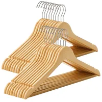 Songmics Kleiderbügel Holz, 20er Set, Bügel aus Massivholz, Einkerbungen