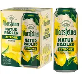 Warsteiner Naturradler Zitrone mit 2% Alkohol und 100% natürlich, naturtrübes Radler, Dosenbier EINWEG (4 x 0.5 L Dose) im praktischen 4er-Pack (Packung mit 12)