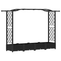 vidaXL Hochbeet mit Rankgitter und Dach 207 x 40 x 126 cm Schwarz