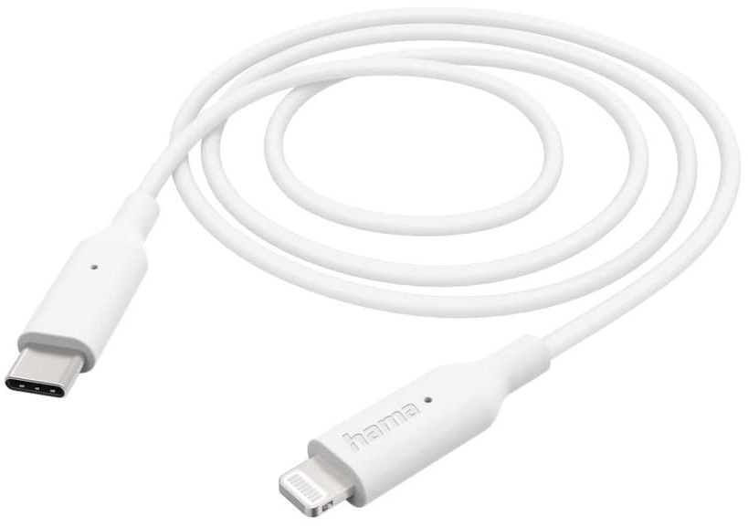 Hama Ladekabel USB C auf Lightning (iPhone Ladekabel, Lightning Kabel, iPhone 14 13 12 11 Pro Max Plus mini SE XS Max XR X 8 7, iPad Pro Air mini, iPod, MFI zertifiziert, USB Ladekabel, 1m) weiß