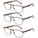 LITIMA 3 STÜCKE Lesebrille Herren Mit Blaulichtfilter, Blaulicht Herren Lesebrille, Feder Scharnier Lesebrillen Sehhilfe Augenoptik Brille