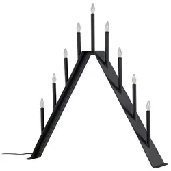 Ebuy24 Åre Adventsleuchter elektrisch 9 Lichter schwarz.