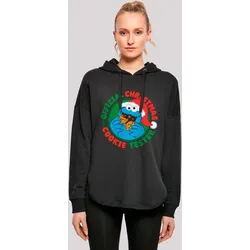 Kapuzenpullover F4NT4STIC "Sesamstrasse Weihnachten Keks Tester", Damen, Gr. S, schwarz, Obermaterial: 100% Baumwolle, casual, oversize, Langarm, Pullover, Premium Qualität