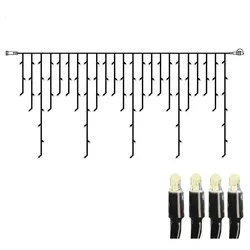 System24 LED Eisregen Vorhang 2x1m Icicle Lichterkette koppelbar