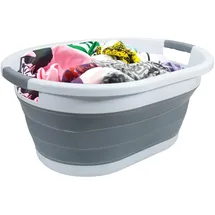 Intirilife Faltbarer Wäschekorb aus Kunststoff und Silikon - 61.5 x 44 x 27 cm - platzsparend mit Griffen- - 36L