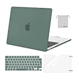 MOSISO Hülle Kompatibel mit MacBook Air M4 M3 M2 13 Zoll 2025 2024-2022 A3240/3113/2681,Schutzhülle Hartschale&Tastaturschutz&Displayschutz&Tasche für MacBook Air 13,6 Zoll Hülle,Smaragdgrün