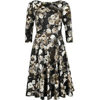 H&R London - Rockabilly Kleid knielang - XS bis 4XL - für Damen - Größe 4XL - multicolor - 4XL