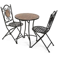 Versa Tisch-Set mit 2 Stühlen Versa Irida Schwarz Metall 60 x 71 x 60 cm