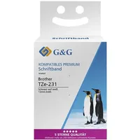 G&G Schriftband »RL-BR-TZ231P ersetzt Brother TZe-231« 12 mm x