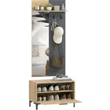 Homcom Garderoben-Set 60 x 13,5 x 127,5 cm beige