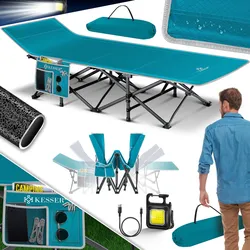 KESSER® Campingbett Feldbett Klappbar Klappbett Campingliege inkl. Tragetasche + Seitentasche Stabiles Feldbett 250kg Belastbar Metallrohr 600D Oxfordgewebe Tragbar Liege Reise Bequem