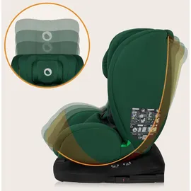 lionelo Bastiaan i-Size Kindersitz ab Geburt 0-36 kg Isofix Top Tether 360 Grad drehbar Rückwärts Vorwärts Seitenschutz 5-Punkt-Sicherheitsgurte Dri-Seat (Grünwald)