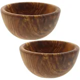 2 Stück im Set, Schale, aus Olivenholz, 14 cm