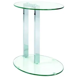 Haku-Möbel HAKU Couchtisch Haku Beistelltisch aus Chrom/Sicherheitsklarglas, oval