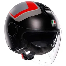 AGV Eteres Scaglieri Jethelm - Matt Schwarz/Grau/Rot / XL