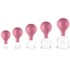 Schröpfgläser Set aus Echtglas 5 Stück. diverse Größen Pink