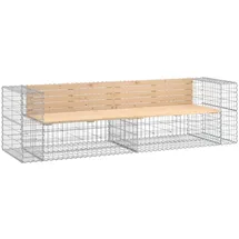 deluke Gartenbank Gabionen INO 244 × 71 × 65,5 cm