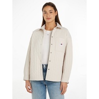 Tommy Jeans Blusentop TJW QUILTED OVERSHIRT mit Logopatch beige XL (42)