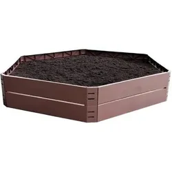 P. IVY Blumenbeet | 6-teilig| 6 Teile x 132x25 cm | Garten oder Balkon | Braun | 250 Liter Volumen