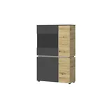 Quartier Vitrine Luci 91 x 40 x 146 cm Grau