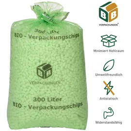 BB-VERPACKUNGEN 2 x Helle Bio-Verpackungschips 300 Liter "BIG" Füllmaterial Versandchips Verpackungsmaterial Versandmaterial Polsterchips Polster BB-Verpackungen