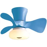 64W Deckenventilatoren Mit Beleuchtung Und Fernbedienung Kleine Deckenventilator Lampe Dimmbar 6 Geschwindigkeit Timing Moderne Leise Deckenventilator Licht Für Schlafzimmer Kinderzimmer,Blau