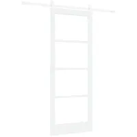 vidaXL Haustür Schiebetür ORKDAL Weiß 83 x 211 cm Massivholz Kiefer und Glas (1-St) weiß